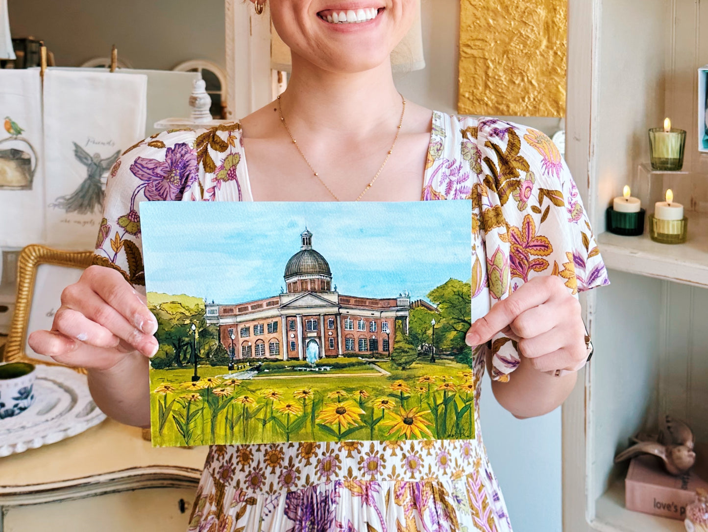 University of Southern Mississippi Watercolor Print