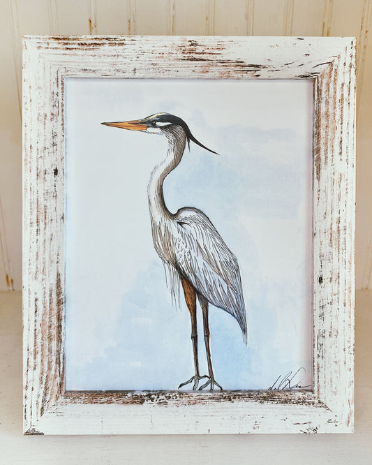 "Blue Heron" Watercolor Print